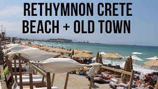 Rethymnon Crete Old Town and Beach Walk 4K [upl. by Domini]