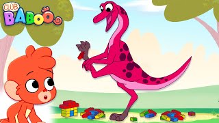 Baboo is playing with building blocks and a dinosaur hurts its foot  Dinosaurs Club Baboo [upl. by Sadonia]