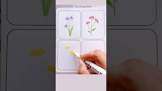 4 Easy way to draw flowers art painting satisfying shorts [upl. by Intruoc]