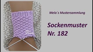 Sockenmuster Nr 182  Strickmuster in Runden stricken  Socks knitting pattern [upl. by Towrey]