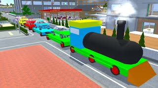 Kereta Barang Muatan Mobil warna  warni 🤣 sakura school simulator [upl. by Nyliak]