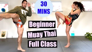 BEGINNER MUAY THAI  Full Class 30 Minutes  No Equipment [upl. by Magavern648]