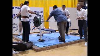 RAMÓN TORREGROSA 255KG PRESS DE BANCA RECORD DE ESPAÑA 2003 [upl. by Gehlbach]