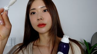 ASMRsub 한여름밤에 받는 두피클리닉  정수리가 시원해지는 소리  두피마사지  면봉  마사지볼  샴푸  헤어브러시 [upl. by Edroi610]