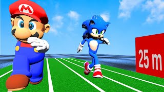 Mario vs Sonic … Who’s Faster if They’re Drunk  3D SPEED COMPARISON [upl. by Anairam620]