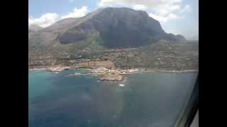 Landing in Palermo Punta Raisi  Atterraggio a Palermo Punta Raisi [upl. by Calvinna]