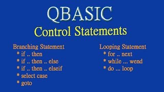 8 Tutorial on QBASIC Control Statements by Technical School [upl. by Suciram749]