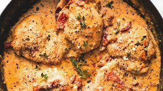 Skillet Chicken in Creamy Sun Dried Tomato Sauce [upl. by Sidell]