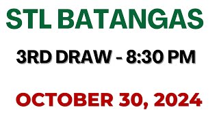 STL Batangas result today live 830 PM  October 30 2024 830 PM draw [upl. by Goines]