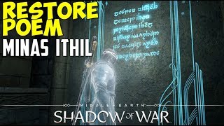 Restore Poem  Ithildin Door  Minas Ithil  MiddleEarth Shadow of War [upl. by Ledoux592]