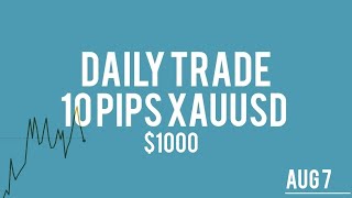 10 Pips Daily Trade XAUUSD  Aug 7 [upl. by Mandler]