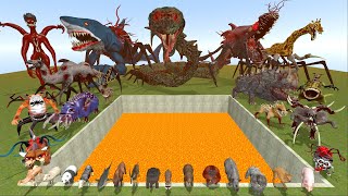 DESTROY ALL MUTANT ANIMALS ZOOCHOSIS amp ZOONOMALY amp INDIGO PARK in LAVA HOLE Garrys Mod [upl. by Phillie]