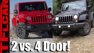 Jeep Wrangler 2 Door vs 4 Door Compared Contrasted amp Reviewed [upl. by Anrim852]