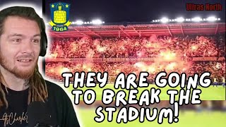 American Reacts to Danish Football BRØNDBY IF FANS Shaking the Stadium [upl. by Gillie]