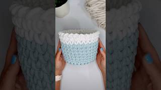 Crocheting every day crochetbasket crochettutorial basketmaking bobbiny easycrochet diybasket [upl. by Acinom497]