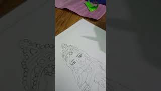 Maa Brahmacharini Mata drawing  red rose craft world [upl. by Etiuqal]