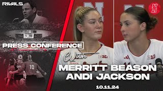 Nebraska Volleyball Merritt Beason amp Andi Jackson press conference after 5set win over Purdue [upl. by Gaal]