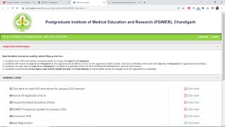 PGIMER CHANDIGARH Application form is Live now for PhD Entrance Exam for January 2024 session [upl. by Rimaj]