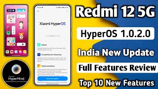 Redmi 12 5G HyperOS India 1020 India New Update Released Full Features Review 10 New Features [upl. by Notsur]