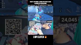 1hp Insane Clutch🔥 bgmishorts bgmi pubgmobile gaming ytshorts youtubeshorts viral trending [upl. by Eirok750]