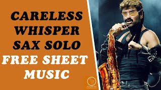 George Michael Careless Whisper  Alto Saxophone Sheet Music Easy Level [upl. by Inor]