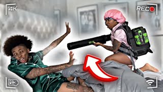 EXTREME LEAF BLOWER While My ANGRY GIRLFRIEND Is SLEEPING 💤  HILARIOUS [upl. by Shara750]