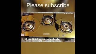 Mirror finish Vidiem 3 burner stainless steel gas stove unboxing in tamil  Live with food [upl. by Ferdinande]