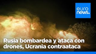 Rusia bombardea Kiev con drones por segunda noche consecutiva y Ucrania contraataca [upl. by Amand364]