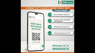 WhatsApp Banking  IDBI Bank [upl. by Solnit]