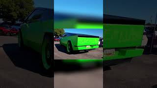 Tesla Cyber Truck Spotted In An Interesting Lime Green cybertruck [upl. by Aitnom866]