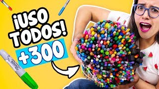 USÉ MIS 300 MARCADORES AL MISMO TIEMPO Esto pasó 🌈😱 Craftingeek [upl. by Vershen699]