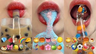 asmr 1HOUR EMOJI FOOD CHALLENGE DESSERT MUKBANG 1시간 이모지 챌린지 모음집 eating sounds [upl. by Thamos]