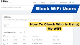 DLink DIR615  How To Block WiFi Users  How To Check Who is Using My WiFi  Block WiFi Users [upl. by Malvina658]