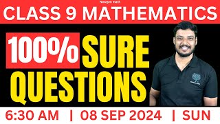 CLASS 9 MATHEMATICS MORNING LIVE CLASS  IMPORTANT QUESTIONS DISCUSSIONS WITH ANSWERS [upl. by Moriah470]