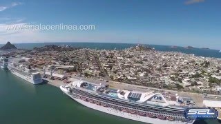 Así se ve Mazatlán con 4 cruceros desde el cielo [upl. by Laban]