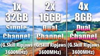 132GB Single channel vs 216GB Dual Channel vs 48GB Dual Channel  RAM Test in PC Gameplay [upl. by Silrac]