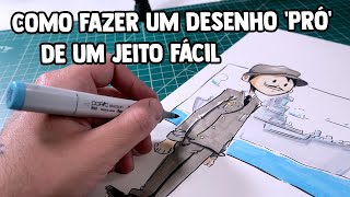 COMO FAZER UM DESENHO PROFISSIONAL DE UM JEITO FÁCIL  TODO MUNDO CONSEGUE [upl. by Liane]