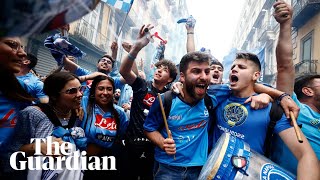 Napoli fans celebrate in the streets as club nears first title for 33 years [upl. by Ailaham]