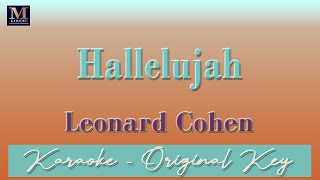 Hallelujah  Karaoke Leonard Cohen [upl. by Aiuoqes]