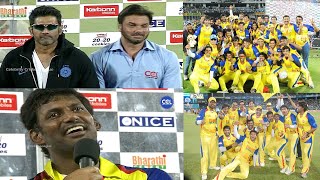 Celebration time for Chennai Rhinos winning the nailbiting CCL Final match vs Karnataka Bulldozers [upl. by Gunter]