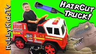 HobbyKids Get Haircuts in Toy FireTruck [upl. by Yeliac]