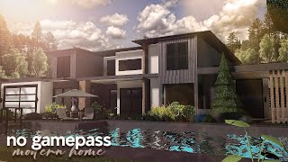 No Gamepass Modern Home  Roblox  Bloxburg House build  Speedbuild [upl. by Aigneis]