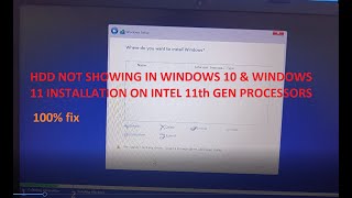 SSD HDD not Showing Want To Install Windows NO Drive Showing fix it 11gen 12gen 13gen Intel CPU [upl. by Yorick]