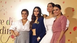 Kareena Kapoor Swara Bhaskar Sonam Kapoor On Stage At Veerey Di Wedding Trailer Launch [upl. by Zere535]