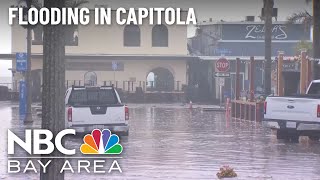 Big waves inundate Capitola village with seawater [upl. by Ethelin]