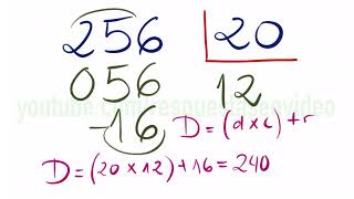 ASÍ SE HACEN las Divisiones de 2 cifras  Ejemplo 256 dividido entre 20 [upl. by Idurt737]