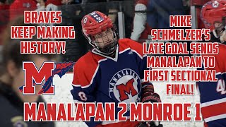 Manalapan 2 Monroe 1  Public South Semifinals  Ice Hockey highlights [upl. by Nolahp]