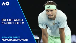 Zverev Wins Incredible 51Shot Rally Against Medvedev  Australian Open 2024 [upl. by Delsman]