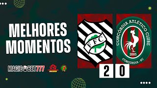 FIGUEIRENSE 2 X 0 CONCÓRDIA  MELHORES MOMENTOS  CATARINENSE 2024 [upl. by Aiciram905]