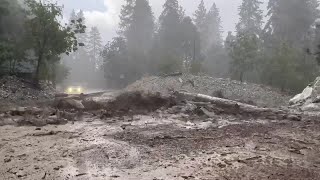 Dramatic video captures flash flooding in San Bernardino Mountains [upl. by Ahsienroc]